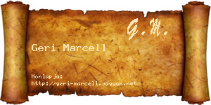 Geri Marcell névjegykártya